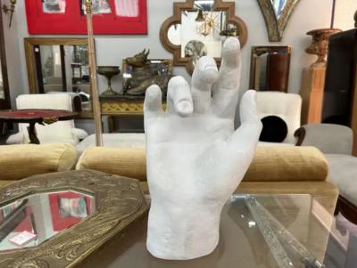 Dorothy Draper Large French Neoclassical Style Plaster Hand Sculpture