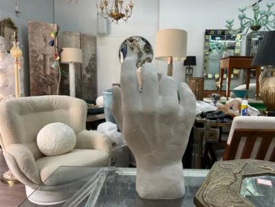 Dorothy Draper Large French Neoclassical Style Plaster Hand Sculpture