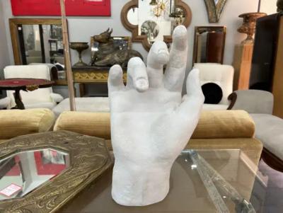 Dorothy Draper Large French Neoclassical Style Plaster Hand Sculpture