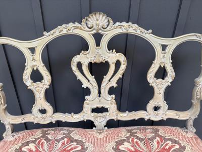Dorothy Draper Lovely French Louis XV Style Parlor Bench Openwork Backrest Dorothy Draper