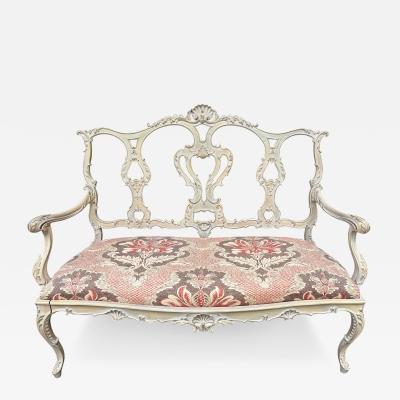Dorothy Draper Lovely French Louis XV Style Parlor Bench Openwork Backrest Dorothy Draper