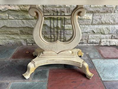 Dorothy Draper Lovely Hollywood Regency Harp Style Marble Top Console Table