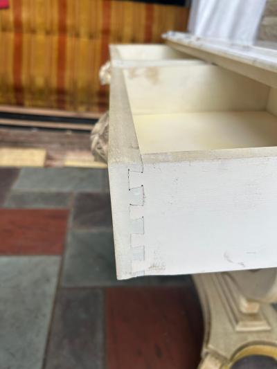 Dorothy Draper Lovely Hollywood Regency Harp Style Marble Top Console Table
