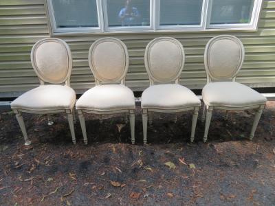 Dorothy Draper Lovely Set 8 Dorothy Draper style Fluted Leg Dining Chairs Hollywood Regency