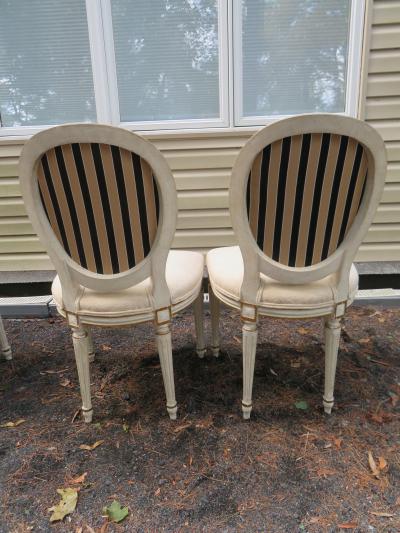 Dorothy Draper Lovely Set 8 Dorothy Draper style Fluted Leg Dining Chairs Hollywood Regency