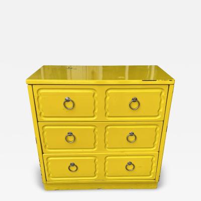 Dorothy Draper MID CENTURY YELLOW LACQUER CABINET IN THE STYLE OF DOROTHY DRAPER