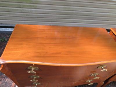 Dorothy Draper Magnificent Pair of Dorothy Draper Style Bowed Front Bachelors Chests Regency