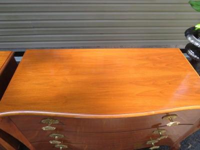 Dorothy Draper Magnificent Pair of Dorothy Draper Style Bowed Front Bachelors Chests Regency