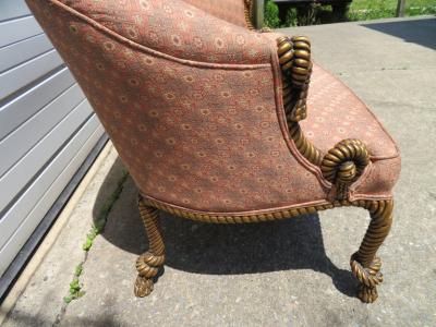 Dorothy Draper Magnificent Rope and Tasseled Gilded Sofa Regency Modern Dorothy Draper Style
