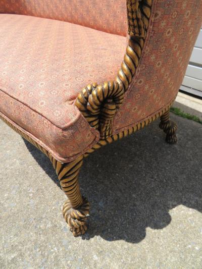 Dorothy Draper Magnificent Rope and Tasseled Gilded Sofa Regency Modern Dorothy Draper Style