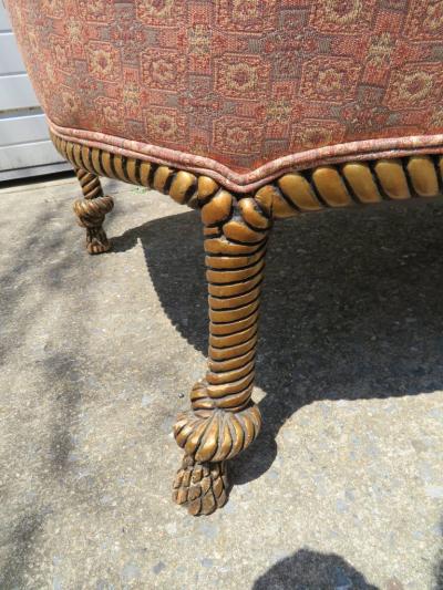 Dorothy Draper Magnificent Rope and Tasseled Gilded Sofa Regency Modern Dorothy Draper Style