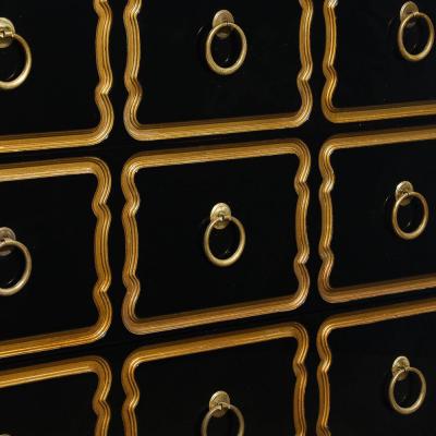 Dorothy Draper Mid Century Dorothy Draper Chest of Drawers for Espa a in Gilt Black Lacquer