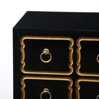 Dorothy Draper Mid Century Dorothy Draper Chest of Drawers for Espa a in Gilt Black Lacquer