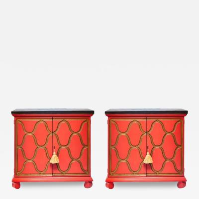 Dorothy Draper PAIR OF DOROTHY DRAPER ESPANA CABINETS FOR HERITAGE HENREDON