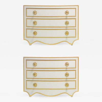 Dorothy Draper PAIR OF DOROTHY DRAPER VIENNESE COLLECTION CHESTS LACQUERED IN IVORY CIRCA 1963