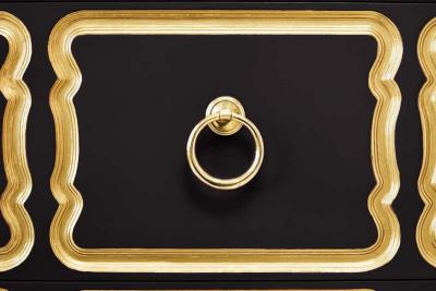 Dorothy Draper Pair of Authentic Dorothy Draper Espana Chests in Traditional Black Bean