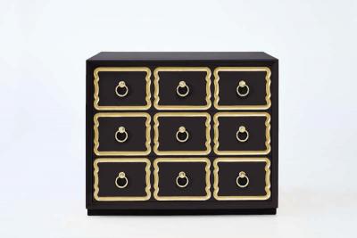 Dorothy Draper Pair of Authentic Dorothy Draper Espana Chests in Traditional Black Bean
