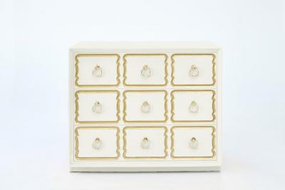 Dorothy Draper Pair of Dorothy Draper Espa a Chest in Ivory White Chocolate circa 1955