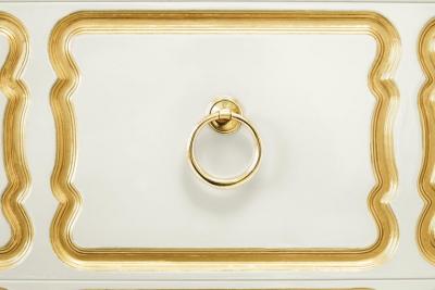 Dorothy Draper Pair of Dorothy Draper Espa a Chest in Ivory White Chocolate circa 1955