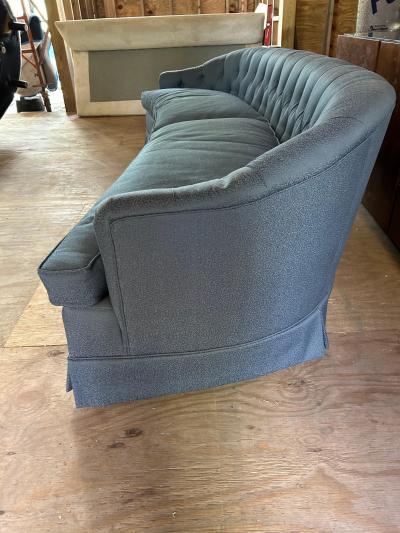 Dorothy Draper Spectacular Dorothy Draper style Curved Tufted Sofa Hollywood Regency