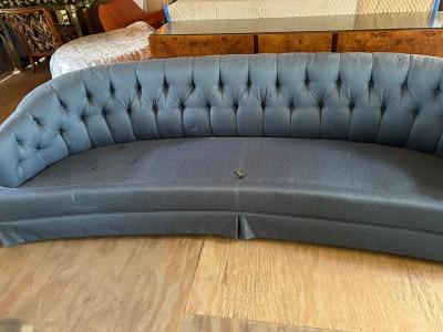 Dorothy Draper Spectacular Dorothy Draper style Curved Tufted Sofa Hollywood Regency