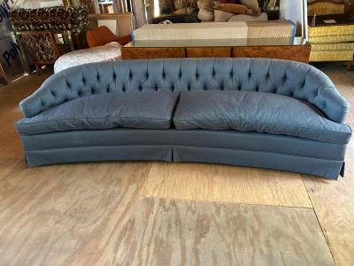 Dorothy Draper Spectacular Dorothy Draper style Curved Tufted Sofa Hollywood Regency