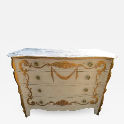 Dorothy Draper Stunning Dorothy Draper style Marble Top Chest Gilt Decoration
