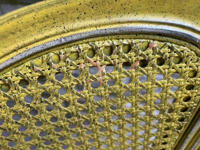 Dorothy Draper Stunning Pair Louis XV Style French Caned Corner Chairs