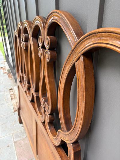 Dorothy Draper Vintage Fruit Wood French Provincial Queen Headboard Mid Century
