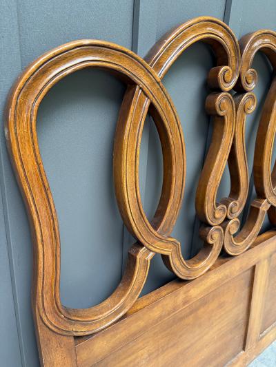 Dorothy Draper Vintage Fruit Wood French Provincial Queen Headboard Mid Century