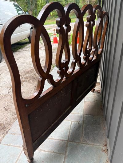 Dorothy Draper Vintage Fruit Wood French Provincial Queen Headboard Mid Century