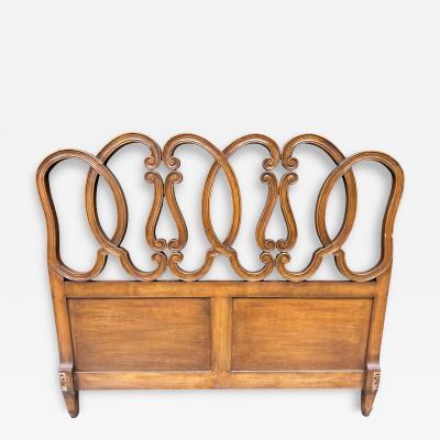 Dorothy Draper Vintage Fruit Wood French Provincial Queen Headboard Mid Century