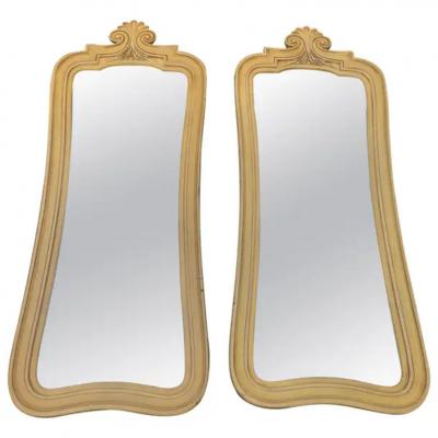Dorothy Draper Wonderful Pair Tall French Provincial Wall Mirrors Hollywood Regency