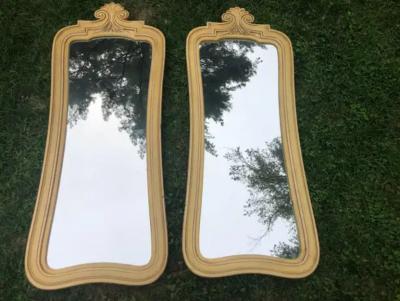 Dorothy Draper Wonderful Pair Tall French Provincial Wall Mirrors Hollywood Regency