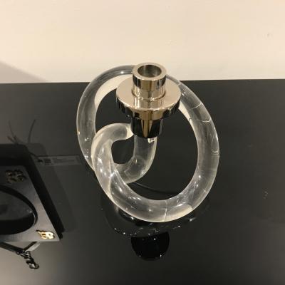 Dorothy Thorpe A set of three Dorothy Thorpe pretzel mid century lucite candle sticks 1950s