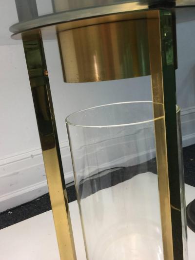 Dorothy Thorpe DOROTHY THORPE PAIR OF ILLUMINATED BRASS AND GLASS TABLES