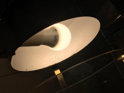 Dorothy Thorpe DOROTHY THORPE PAIR OF ILLUMINATED BRASS AND GLASS TABLES