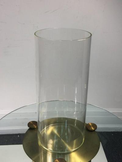 Dorothy Thorpe DOROTHY THORPE PAIR OF ILLUMINATED BRASS AND GLASS TABLES