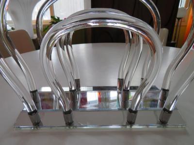 Dorothy Thorpe Dorothy Thorpe Lucite Chrome and Mirror Magazine Rack