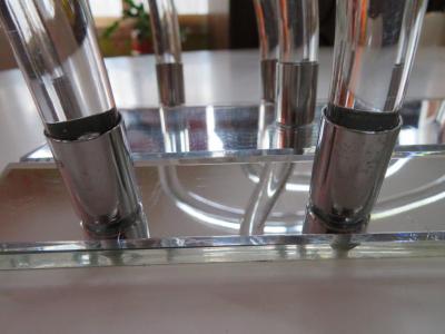 Dorothy Thorpe Dorothy Thorpe Lucite Chrome and Mirror Magazine Rack