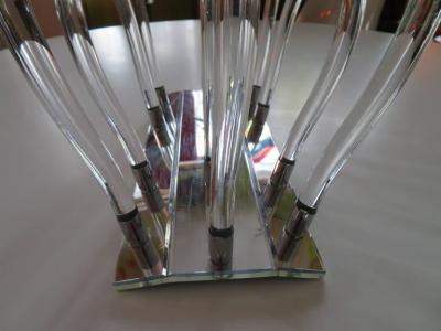 Dorothy Thorpe Dorothy Thorpe Lucite Chrome and Mirror Magazine Rack