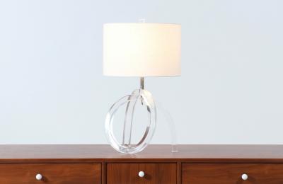 Dorothy Thorpe Dorothy Thorpe Pretzel Lucite Table Lamp