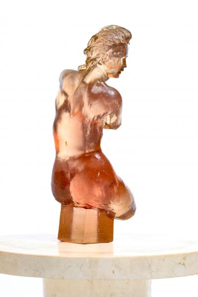 Dorothy Thorpe Dorothy Thorpe Rose Pink Resin Sculpture of Female Bust c 1965