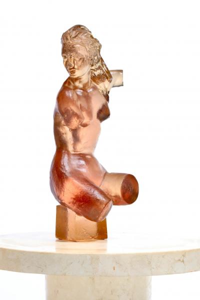 Dorothy Thorpe Dorothy Thorpe Rose Pink Resin Sculpture of Female Bust c 1965