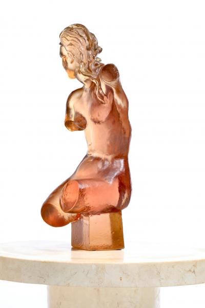 Dorothy Thorpe Dorothy Thorpe Rose Pink Resin Sculpture of Female Bust c 1965