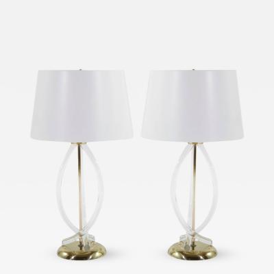 Dorothy Thorpe Pretzel Lucite Table Lamps by Dorothy Thorpe