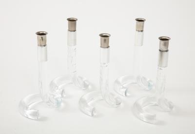 Dorothy Thorpe Set of 5 Dorothy Thorpe Lucite Candlesticks