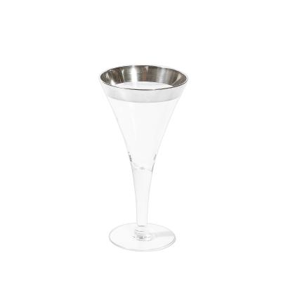 Dorothy Thorpe Set of Six Silver Gilt Rimmed Martini Glasses by Dorothy Thorpe