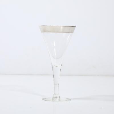 Dorothy Thorpe Set of Six Silver Gilt Rimmed Martini Glasses by Dorothy Thorpe