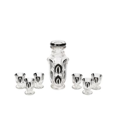 Dorothy Thorpe Set of Six Silver Gilt Rimmed Martini Glasses by Dorothy Thorpe